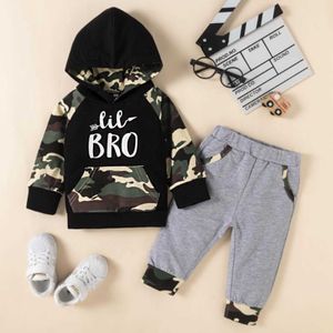 Baby Clothes Sets Lil Boy Suit Camouflage Print Long-sleeved Hooded Sweater+casual Pants 2pcs Suit Gifts Conjuntos De Menina New G1023