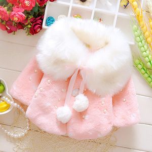 Baby Girls Thick Cloak Coat Snowman Print Long Sleeve Outerwear Cute Warm Pom Pom Poncho Jacket for Fall, Winter, 0-3 Years