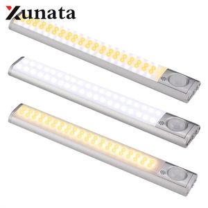 Czujnik ruchu ludzkiego Ciała USB Ładowanie indukcyjne Night Light LED pod szafką Kuchnia Szafa Lampa Wall Schody