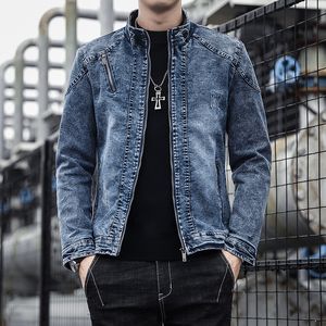 Giacca di jeans blu slim fit giacche da moto cappotto da uomo manica lunga primavera autunno top soprabito tuta sportiva 2021 m-4xl nero