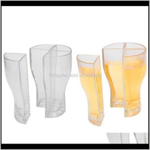Wholesale acrylic drinkware resale online - Drinkware Kitchen Dining Bar Garden Drop Delivery Beer Glass Clear Thick Acrylic Material Practical Cola Mugs For Home Bars Qpilu