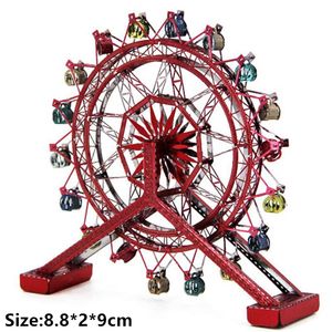 Roda de Ferris Rotatable Carro Colorido 3D Metal Puzzles Modelo Kits Laser Corte Montagem Jigsaw Adulto Presente Brinquedo Da Coleção Educacional