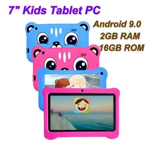 Barn tabletter 7 tum Kapacitiv AllWinner A50 Quad Core Android 9,0 Dual Camera Kids Tablet Pad Real 2GB RAM 16GB ROM