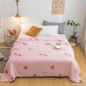 Peach bedspread blanket 200x230cm High Density Super Soft Flannel Blanket to on for the sofa/Bed/Car Portable Plaids 211122