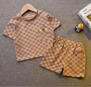 0-5Y Yaz Bebek Erkek Kız Giyim Setleri Aktif Karikatür Üstleri Gömlek Şort 2 adet Bebek Kıyafetleri Çocuk Giysileri Moda Spor Takım Elbise