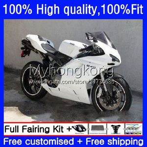 Bodys wtrysku dla Ducati 848R 1098R 1198R 848 1098 1198 S R 07 08 09 10 11 12 14NO.61 Nadwozie 848S 1098S 1198S 2007 2007 2009 2011 2012 2012 Zestaw OEM Biały Czarny