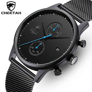 Orologi di marca per uomo CHEETAH Orologio da polso al quarzo impermeabile Moda in acciaio inossidabile Sport Orologio da uomo Data Orologio maschile reloj 210517