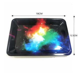 30 Types Tinplate Rolling Tray 180mm*125mm and 287mm*187mm Smoking Roller Papers Dry Herb Tobacco Metal Storage Plate Case Holder