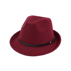 Kleine Krempe Fedora Hut für Frauen Männer Filz Hüte Herren Hut Damen Fedoras Frau Mann Jazz Panama Kappe Weiblich Männlich Top Caps Frühling Herbst Winter Großhandel