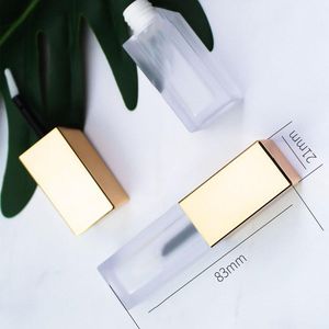 Storage Bottles & Jars 50pcs Frosted Gold Cap Square Lip Glaze Tube Liquid Eyeshadow Packaging Tubes Concealer Empty Material Wholesell