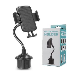 Cup Phone Holder Car Mount 360 Degree Cellphone Holders Adjustable Gooseneck for iPhone 11 12 Pro Max Samsung S20 S21 EF kickstand