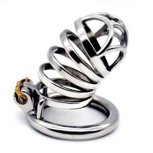 NXY Chastity Device Rostfritt stål Man Kuk Bur Penis Metall Lås Bälte Uretral Kateter Barbed Ring Sexleksaker för män CC2151221