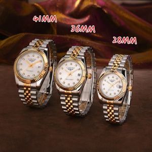 2813 Hareket Erkek Otomatik Altın İzleme Elbisesi Tam Paslanmaz Çelik Safir Su Geçirmez Aydınlık Çiftler Stil Klasik Bilek Swatches Kadın Saatler Montre De Luxe