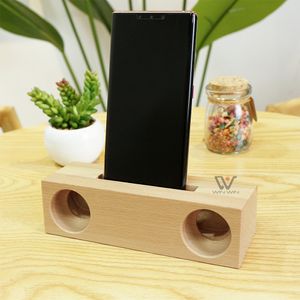 Wood Phone Stand Holders Sound Amplifier Speaker Universal Bracket Bamboo Dock Station Desk Holder Cradle For iPhone