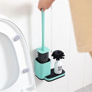 Silicone TPR Toalettborstehållare för toalett Badrum Tillbehör Drainble Rengöring med förvaringsbas Hem Verktyg 210423
