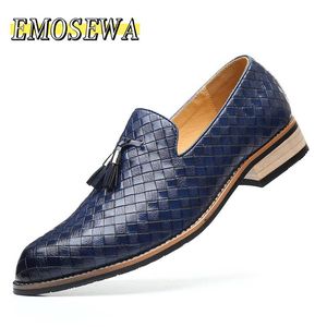 Dress Shoes EMOSEWA High Quality Men Gentlemen British Style Paty Leather Wedding Flats Oxfords Formal