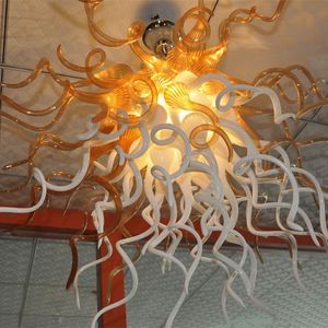 Hand Blown Glass Chandelier Modern Pendant Lamp Honey and Milk Design Lights Lighting Indoor Dining Room Bathroom Light Fixture 70 CM Wide