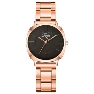 Wristwatches Fashion Women's Steel Band Watch Simple Square Strip Nail Scale Rose Gold