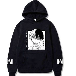 My Hero Academia Felpe con cappuccio Pullover Streetwear Top Felpe Abbigliamento unisex Y211118