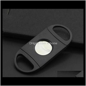 Rökning Aessory Hushåll Sundries Home Garden Factory Prisficka stål Plastisk rostfri lyx Black Double Blades Cigar Cutter Knife