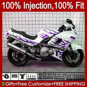 Iniezione Per KAWASAKI NINJA ZZR400 ZZR600 1993 1994 1995 1996 1997 1998 1999 07 84HC.176 fiamme viola ZZR 400 600 ZZR-400 2001 2002 2003 2004 2005 2006 Carene 2007