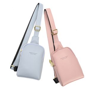 PU Bayanlar Göğüs Çantası Cep Telefonu Torbalar Crossbody Çanta Geniş Omuz Askısı Eğlence Motosiklet Çantası