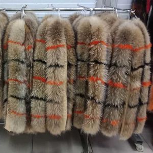 Natural Fur Collar 100% Authentic Raccoon Fur Scarf for Men and Women Children Coat Men's Leather Coat Black Necklace H0923