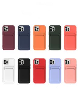 Telefonfodral Card Pocket Silicone Shell Anti-Fall TPU Cover för iPhone 15 Plus 14 Pro Max 13 Pro 12