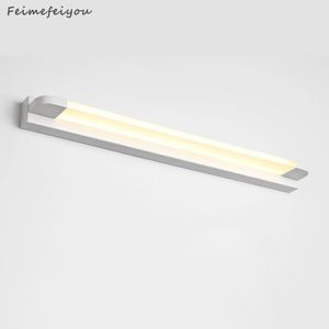 Lampada da parete Lampada da toeletta moderna lunga per bagno sopra lo specchio, applique a LED Illuminazione per trucco da bagno con luce diurna in acciaio inossidabile per interni