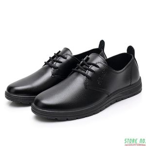 Wholesale waterproofing dress shoes for sale - Group buy Dress Shoes Male Leather Breathable Round Toe Men Lace up Waterproofing Solid Business Black Flats