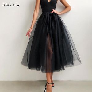 Casual klänningar kvinnor sommarkläder solid färg mesh retro klänning topp lyft temperament 2021 damer lång svart smal kvinna
