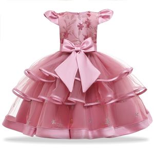 Lace Princess Girl Dress For 2-10 Years Birthday Party Clothing Kid Wedding Tutu Flower Dresses Prom Communion Custome 210508