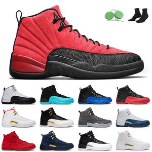 Jumpman 12 Twist Männer Basketballschuhe 12s Reverse Flu Game Indigo University Gold Dunkelgrau Taxi Herren Trainer Outdoor-Sneaker