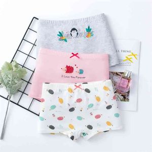 3 sztuk Pack Figi Dzieci Fashion Baby Girls Bielizna Cute Hedgehog Majtki do malucha Dziewczyna Ananas Drukuj Szorty Nastoletni majtki 210622