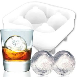 Alta qualità Arrivo Bar Prodotti Ice Balls Maker Utensili Gadget Stampo 4 Celle Whisky Cocktail Premium Sfere rotonde Utensili da cucina per feste Vassoio Cubo