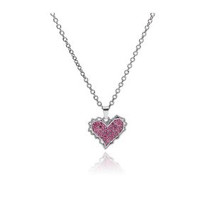 Original Tide Brand Pink Peach Heart Diamond Pendant Necklace Harajuku Titanium Steel Jump Di Net Red Couple Accessories