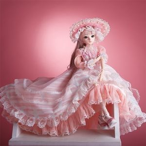 Ucanaan BJD Doll 60cm 1/3 Złącza kulkowe Lalki 12 Styl z pełnymi strojami Sukienka Buty Wig Makijaż Prezent Dla Dziewczyn Kolekcja Zabawki 220315