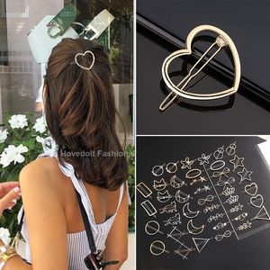 Hair Barrettes claw clips for women pin clip in bangs ponytail extensions Hairpins Barrette Accessories girls thick Metal Love Heart Elegant Star Round Sweet