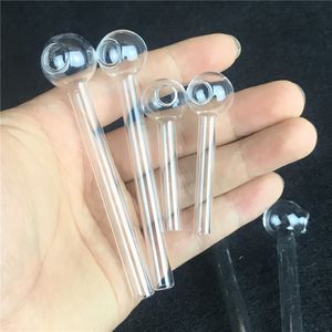 6cm 10cm 12cm Glass Oil Burner Pipe Mini Thick Pyrex Smoking Pipes Clear Test Straw Tube Burners For Water Bong Accessories