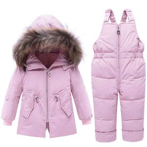 Babykleding set graden Russische koude winter kleding jongens witte eend donsjack voor meisjes jassen kinderen parka sneeuw slijtage jas