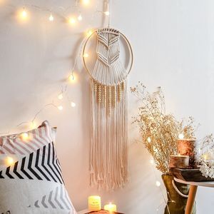 Handmade Woven Boho Tassel Macrame Tapestry Wall Wiszące Pokój Dekoracja Kids Home Home Decor