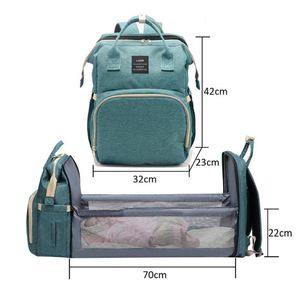 Diaper Bags Multifunctional Portable Large Mom Bag Folding Baby Travel Backpack Bed Changing Table Pads For Outdoor