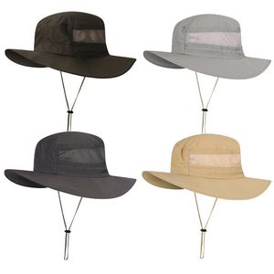 Cloches Andas Bred Brättad Boonie Hat Outdoor UPF 50+ Solskydd Mesh Safari Keps För Rese Fiske Jakt Stor