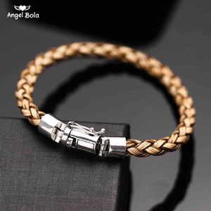 Women Man Buddha 2019 Fashion Chain Genuine Leather Bracelet Men Vintage Male Braid Jewelry Drop