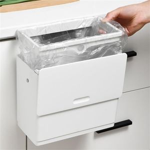 Joybos 6L Trash Can Kitchen Cabinet Storage ABS Garbage Wall-Mounted Imperforate Bin Recycle Rubbish Waste 211222