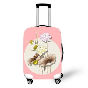 Toiletry Kits Pink Lotus Suitcase Protective Cover For Women Girls Travel Bag Elastic Trolly Luggage Dust-proof Accessories