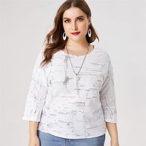 Fall Women Long sleeve T-shirt Womens Fashion Retro elegant mom clothes Plus Size ladies Top 210401