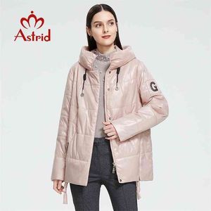 Astrid damska wiosna jesienna pikowana kurtka wiatroszczelna ciepła z kapturem zamek błyskawiczny płaszcz kobiety parki casual odzież wierzchnia AM-9508 210819