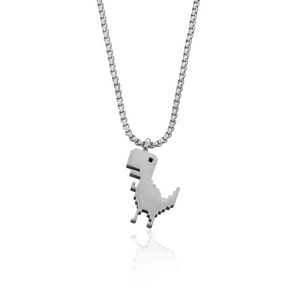 Vintage Metal Dinosaur Pendant Necklace Goth Chain Cute Cartoon Design Charm Choker Necklace For Women Cool Hiphop Jewelry Neck8Spt