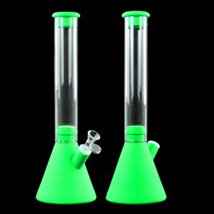 Rökning Glas Hookah Bong Water Beakers Bongs Storage Tobacco Silikon Slang 13.9 ''